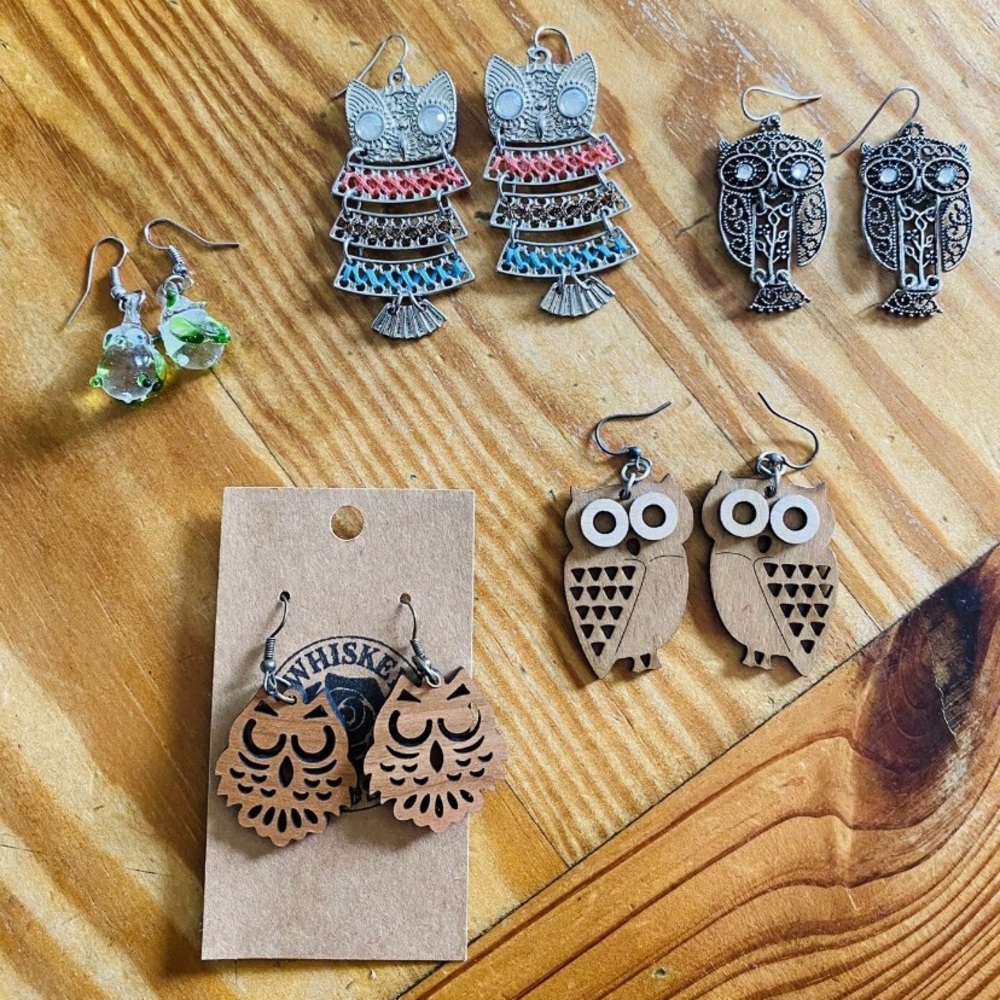 Owl Earrings Lot of 5 Pair Earrings New